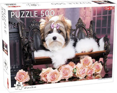 Tactic Pussel Yorkshire Terrier with Roses 500 Bitar