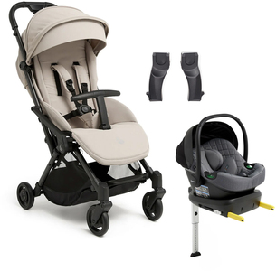 Beemoo Easy Fly Lux 4 Sulky Inkl. Route i-Size Babyskydd & Bas, Sand Beige/Mineral Grey