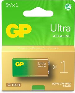 GP Ultra Alkaline G-TECH 9V Batteri Svanenmärkt 1-Pack