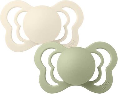 BIBS Couture Napp 2-pack Latex Stl 2 Anatomisk, Ivory/Sage