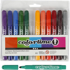 Colortime 5 mm Felttip Pennor, Kompletterande Färger 12st