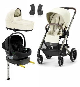 Cybex BALIOS S Lux Duovagn inkl. Beemoo Route Babyskydd & Bas, Seashell Beige/Black Stone