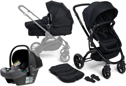 Beemoo Move 2-in-1 Kombivagn Inkl. Beemoo Route i-Size Babyskydd, Black/Mineral Grey