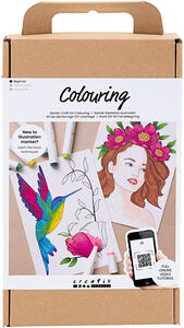 Creativ Company DIY Startkit för Färgläggning med Tuschpennor