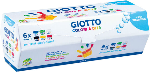 Giotto Dita Fingerfärg 100 ml 6-pack, Olikfärgad