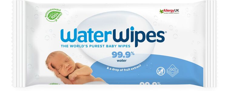 WaterWipes  Plastfria Våtservetter 60-Pack