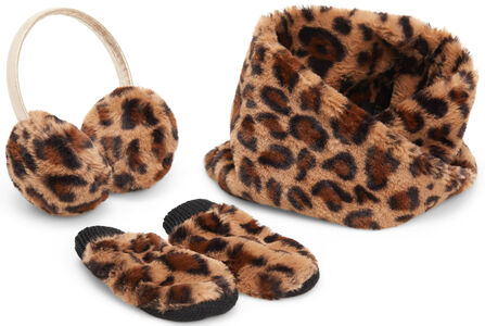 Petite Chérie Atelier Zoey Fake Fur Set, Leopard