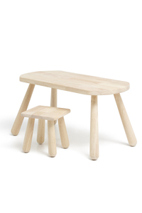Minitude Nordic skrivbord med Fyrkantig stol, Natur