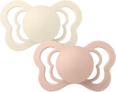 BIBS Couture Napp 2-pack Latex Stl 2 Anatomisk, Ivory/Blush