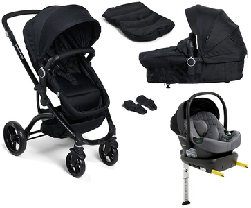 Beemoo Move 2-in-1 Kombivagn Inkl. Beemoo Route i-Size Babyskydd & Bas, Black/Mineral Grey