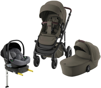 Britax Smile 5Z Duovagn inkl. Beemoo Route Babyskydd & Bas, Urban Olive Lux/Mineral Grey