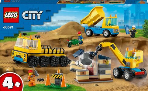LEGO City 60391 Byggfordon Och Kran Med Rivningskula