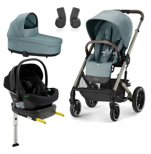 Cybex BALIOS S Lux Duovagn inkl. Beemoo Route Babyskydd & Bas, Sky Blue/Black Stone