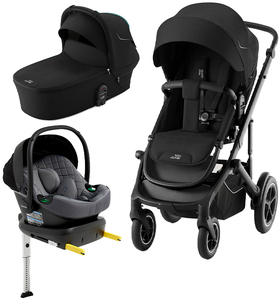 Britax Smile 5Z Duovagn inkl. Beemoo Route Babyskydd & Bas, Space Black/Mineral Grey