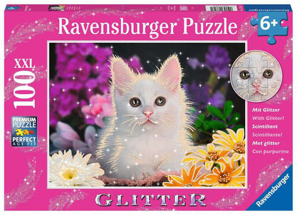 Ravensburger Pussel White Kitten Glitter 100 Bitar