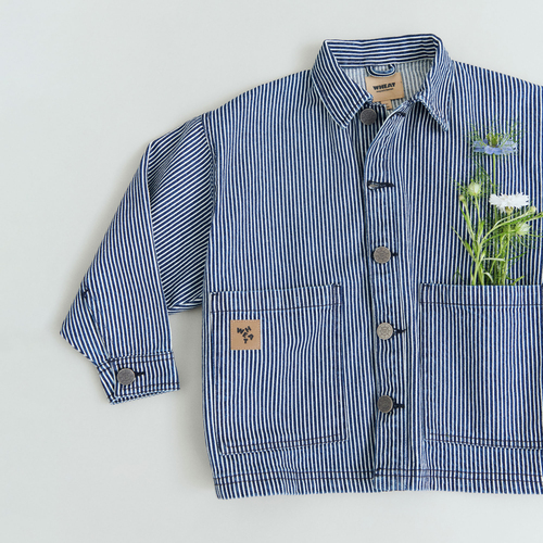 Wheat Cole Overshirt, Denim Stripe