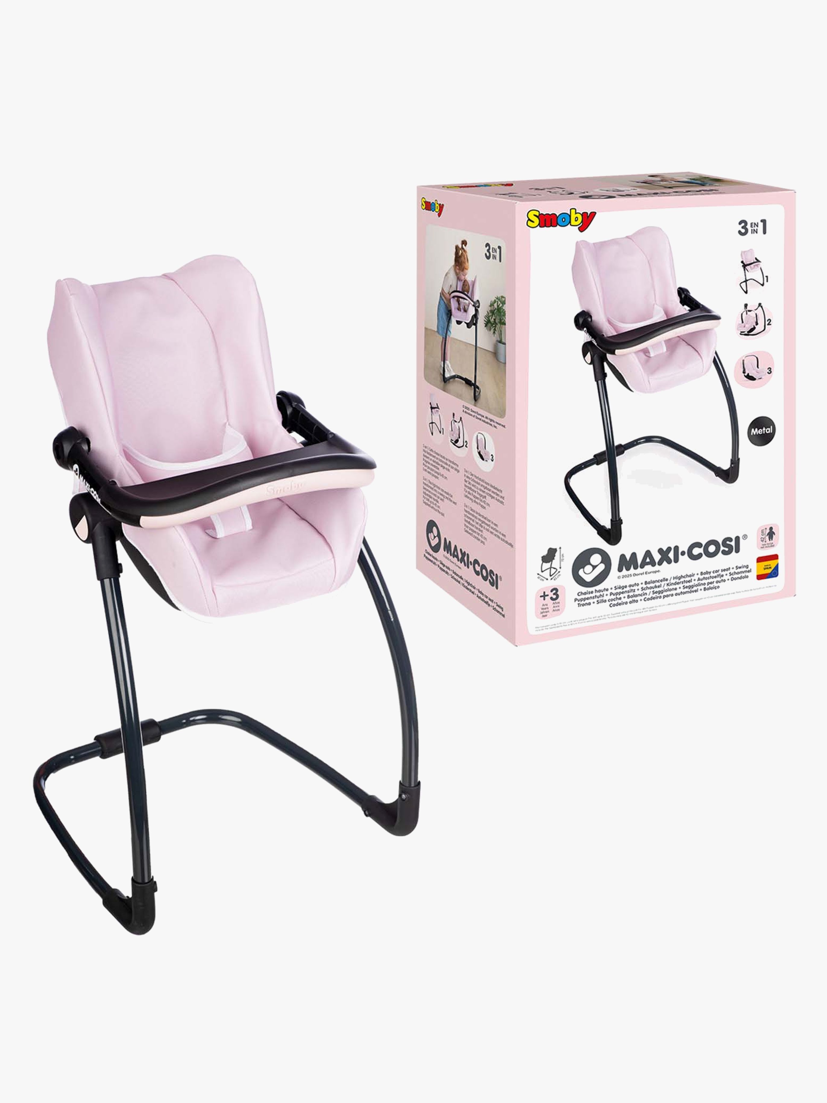 Smoby MAXI-COSI Dockbarnstol 3 i 1, Rosa