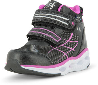 Leaf Ajos WP Mid Blinkande Sneaker, Black/Pink
