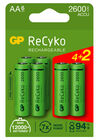 Gp Batterier Recyko 4+2 AA Laddningsbara Batterier