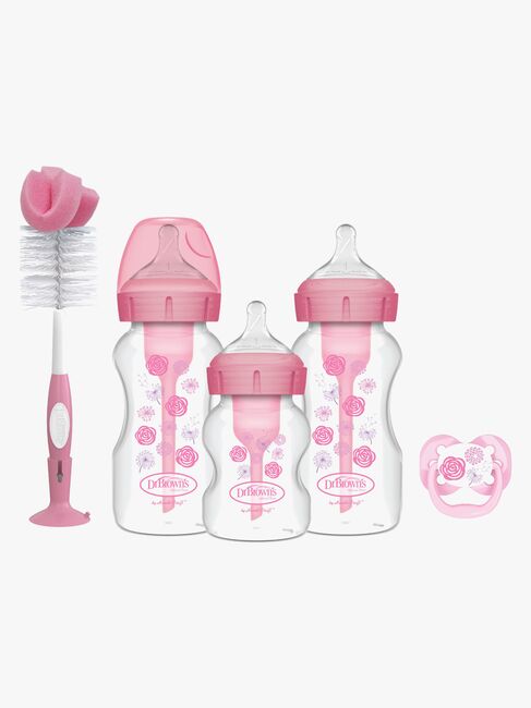 Dr. Brown's Wide Neck Options+ Gåvoset, Rosa