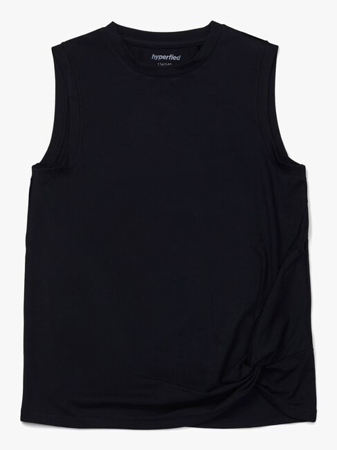 Hyperfied Jersey Knot Tank Top, Anthracite