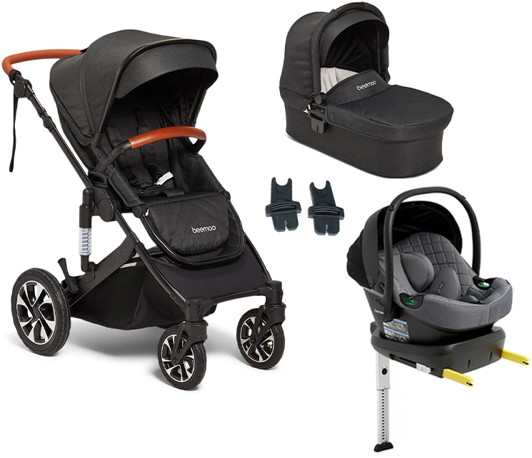 Beemoo Maxi 4 Duovagn Inkl. Beemoo Route Babyskydd &  Bas Black/Mineral Gray