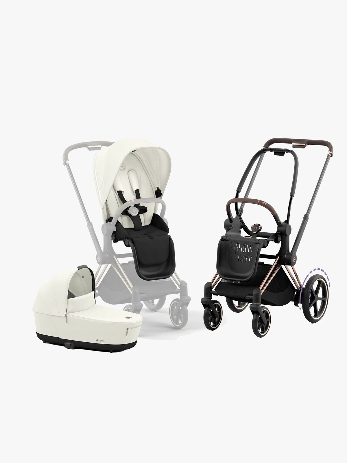 Cybex e-Priam Duovagn, Off White/Rose Gold