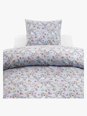 Borganäs Bäddset Enhörning 150x210, Blå