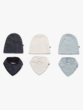 MiniMys Mössa & Bib 6-pack Yarn, Cloud Blue