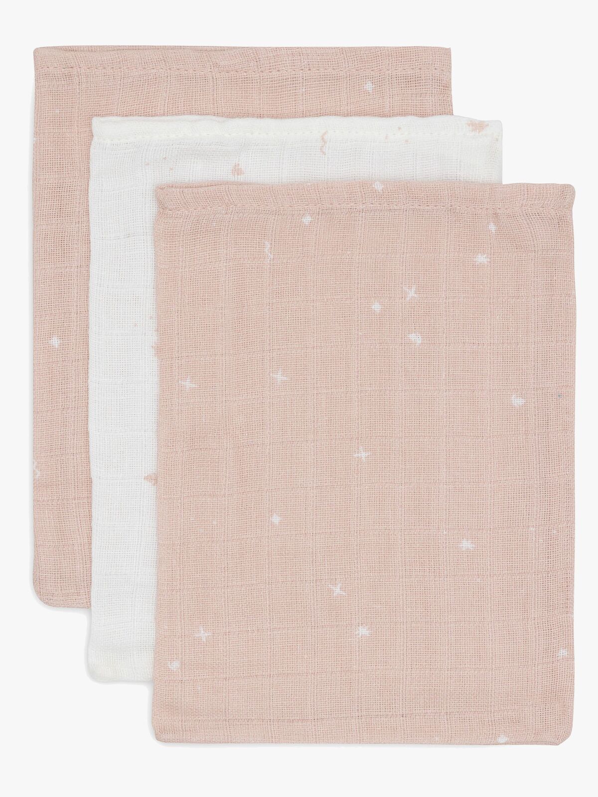 Jollein Tvättlappar Twinkling Muslin 3-Pack, Wild Rose