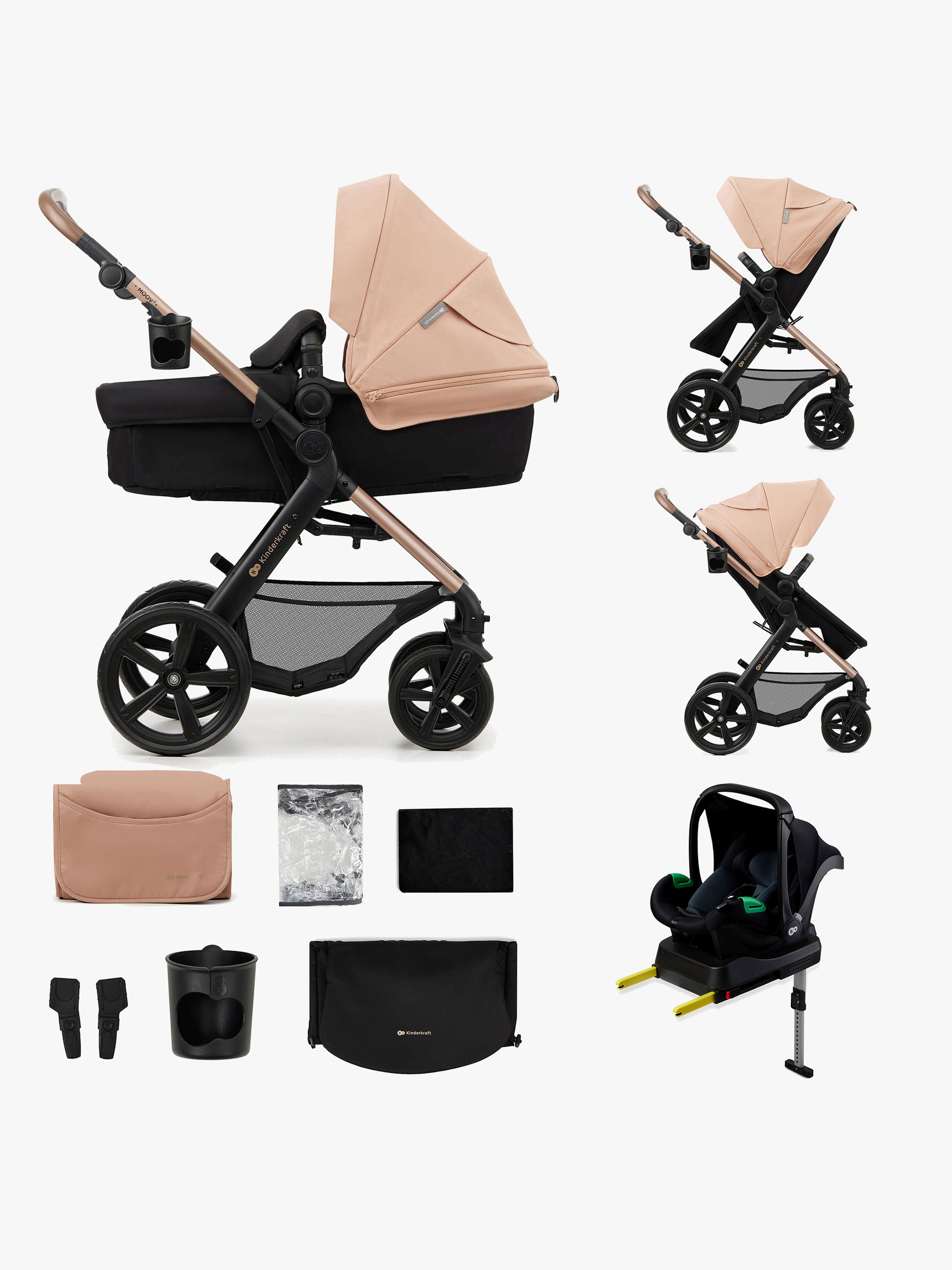 Kinderkraft MOOV 2 4-in-1 Duovagn, Sand Beige