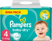Pampers Baby-Dry blöja Stl 4 9-14 kg 120-pack