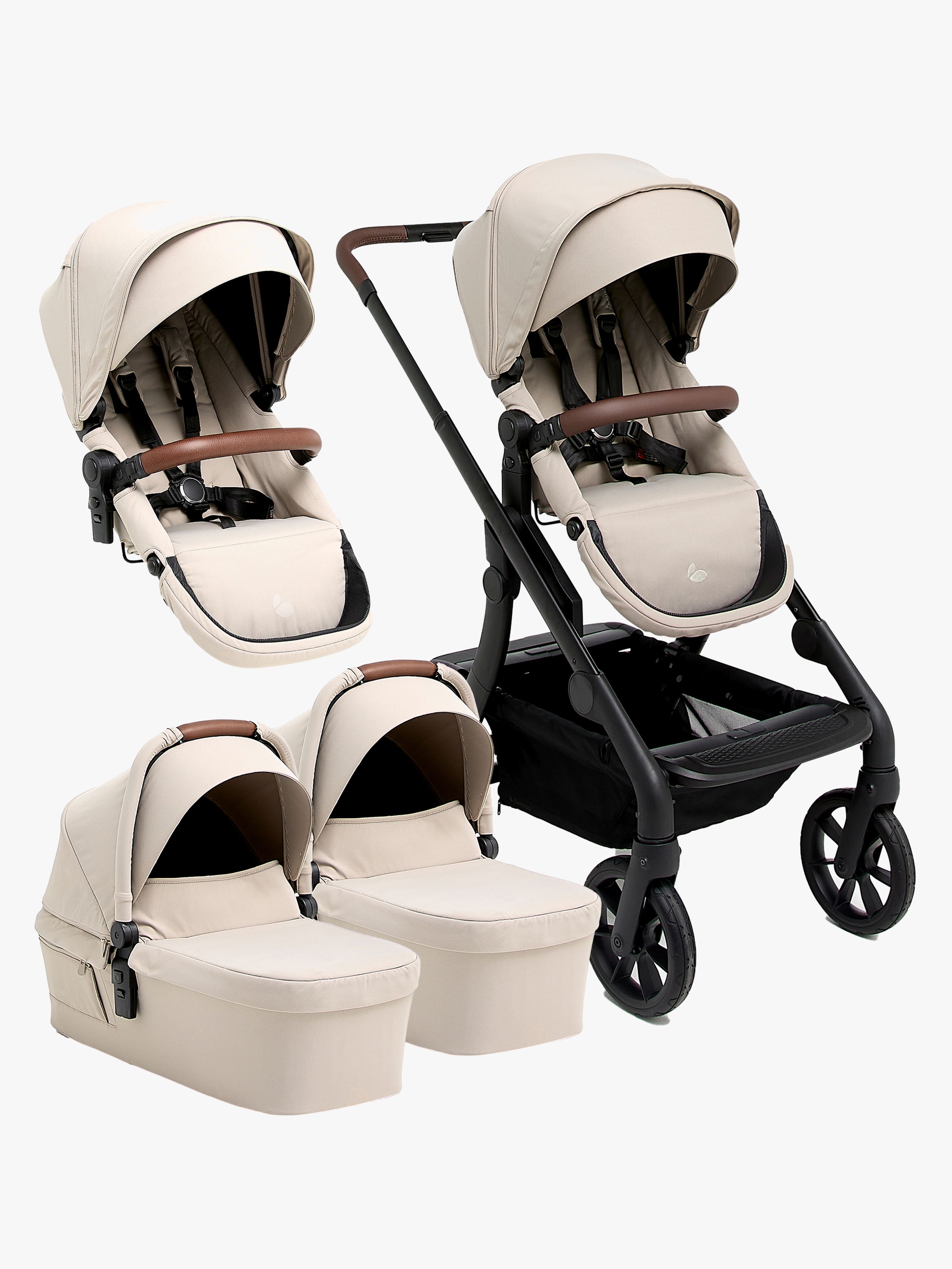 Beemoo Pro Max Syskonvagn Inkl. Liggdelar, Latte Beige