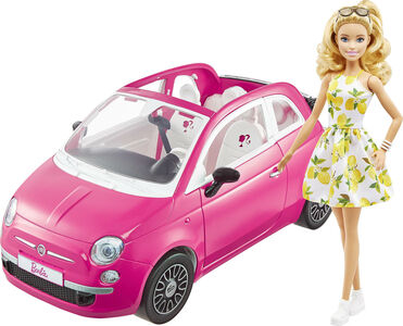 Barbie Bil med Docka Fiat 500