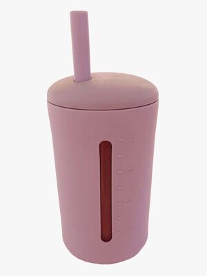 Summerville Organic Silikonmugg med Sugrör, Dusty Rose