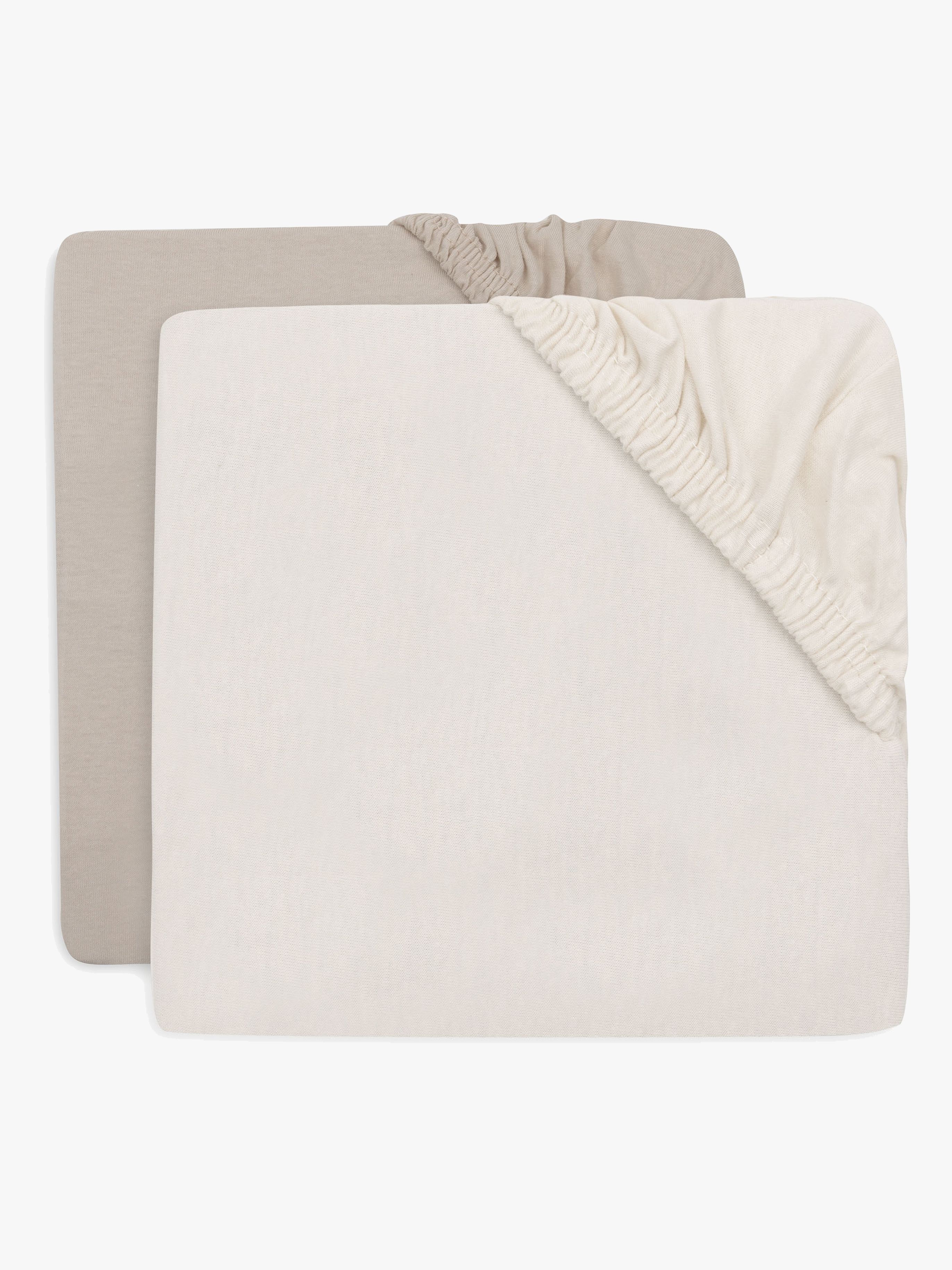 Jollein Dra-på-lakan 2-Pack 60x120, Oatmeal/Sand
