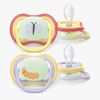 Philips Avent Ultra Air Napp Natt 0–6m 2-Pack, Gul/Lila