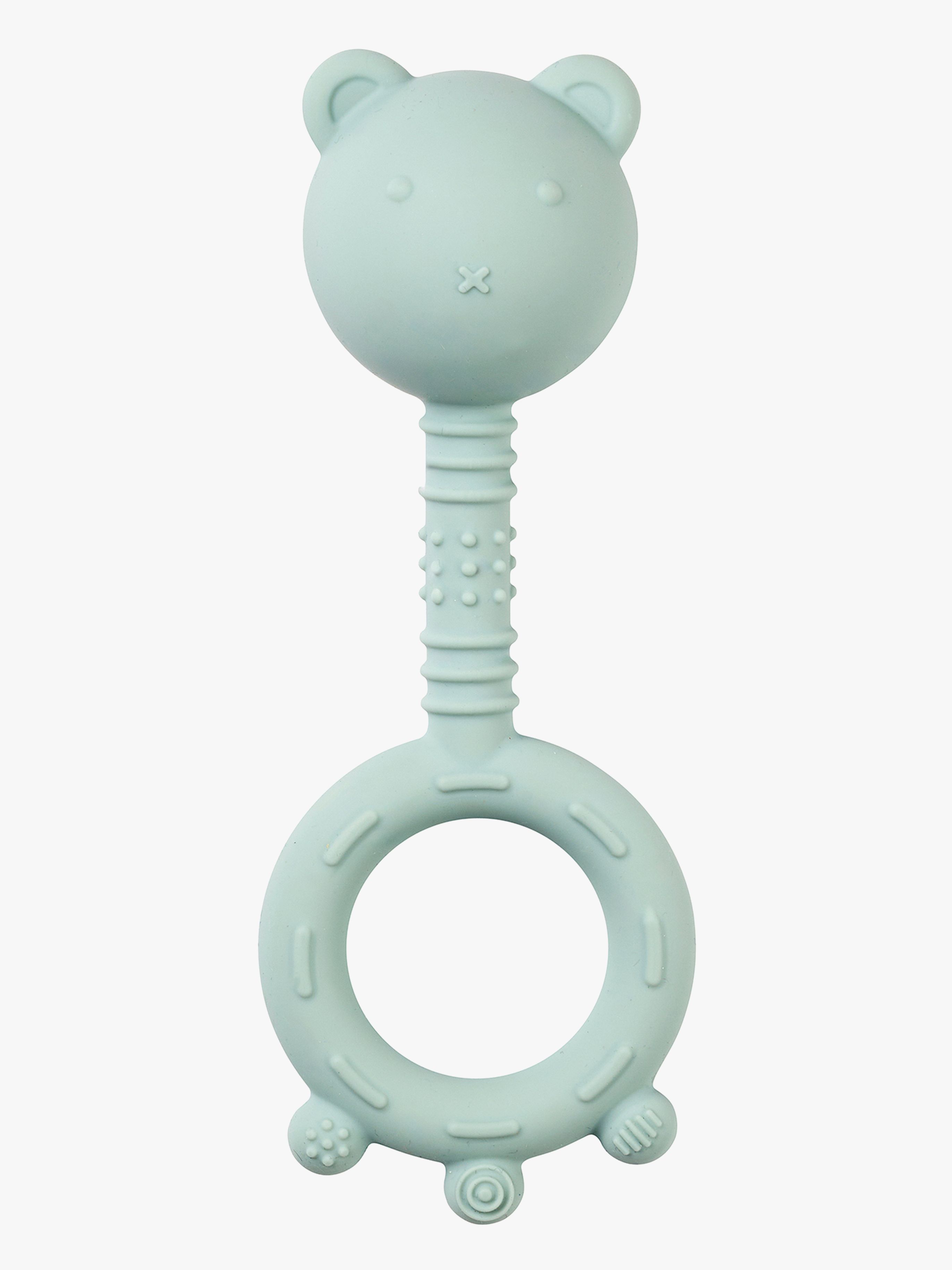 Nattou Soft Silicone Skallra med Bitring, Pastellgrön