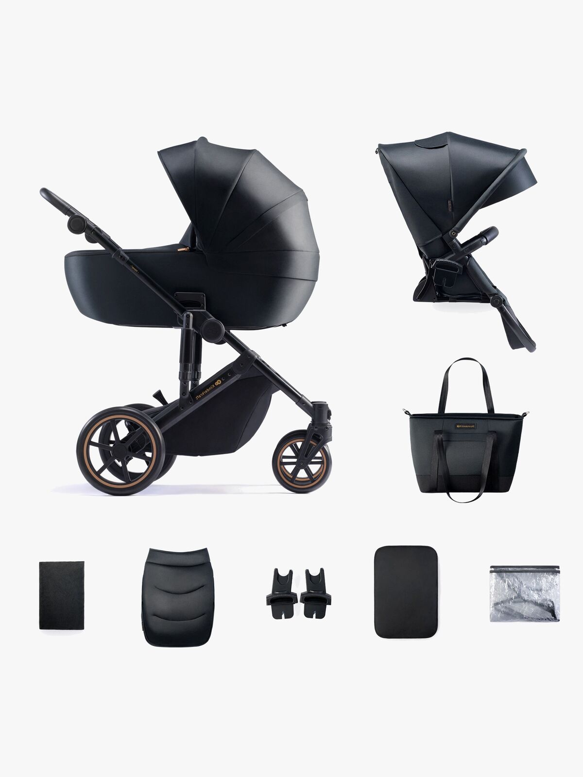 Kinderkraft Prime 2 2-in-1 Duovagn, Venezian Black