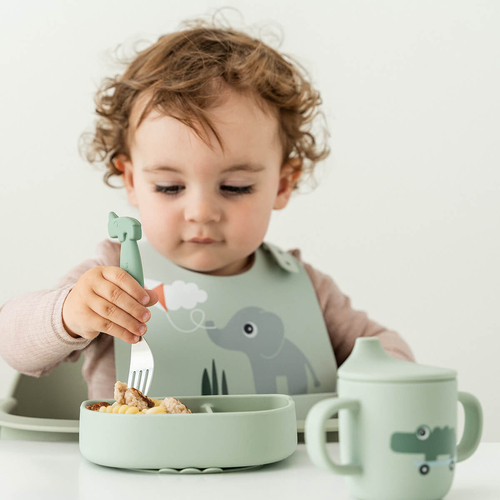 Done By Deer Playground Delad Tallrik Stick & Stay, Green