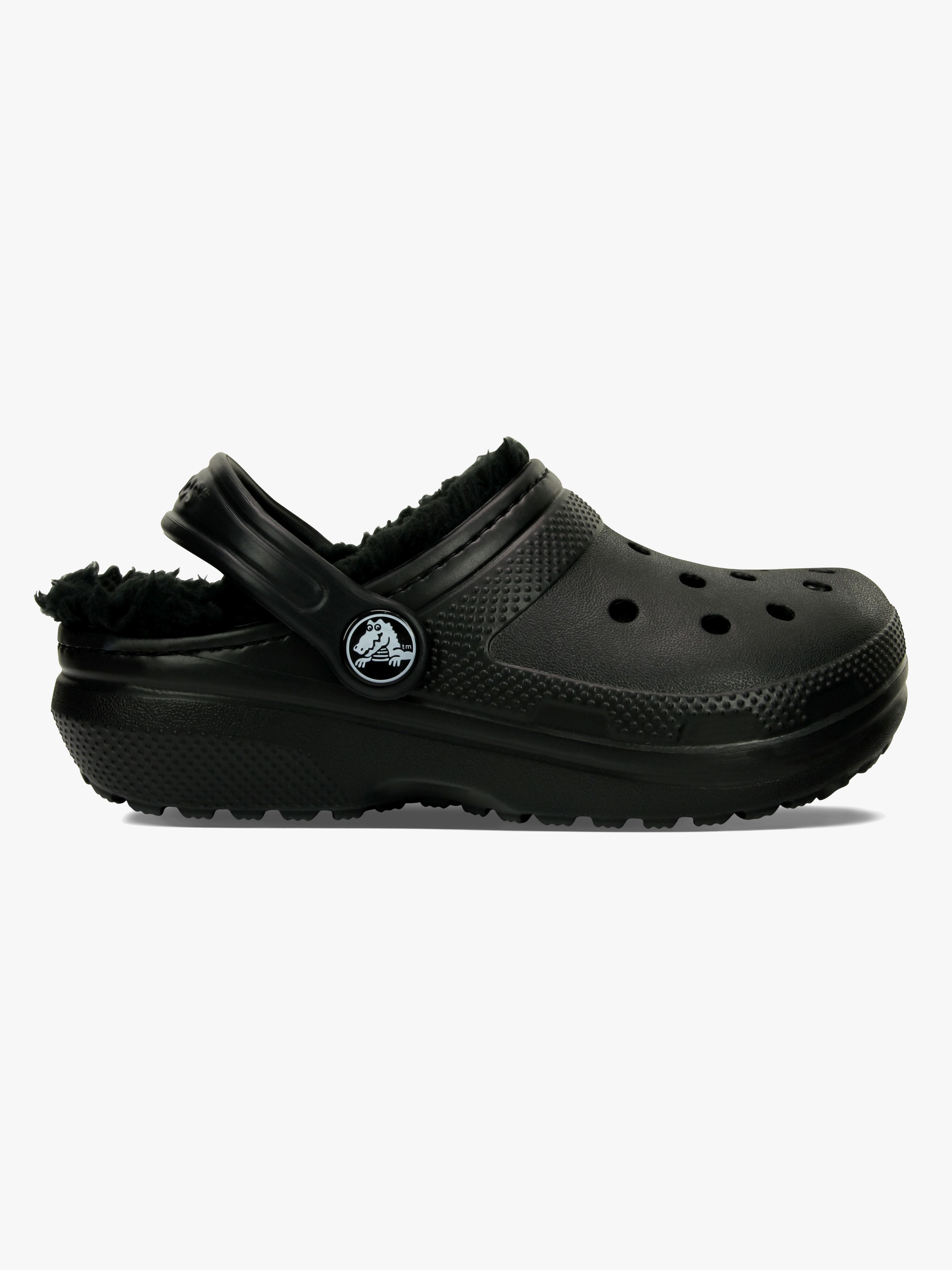 Crocs Classic Fodrade Tofflor, Svart, 19-20