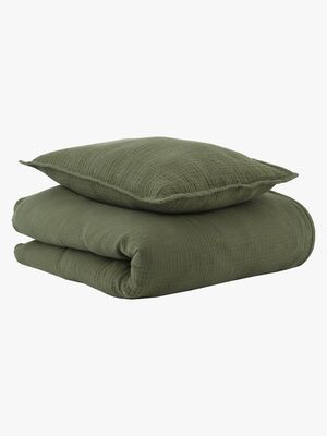 Oh, Poppy! Vega Muslin Bäddset 70x80 Spjälsäng, Forest Green