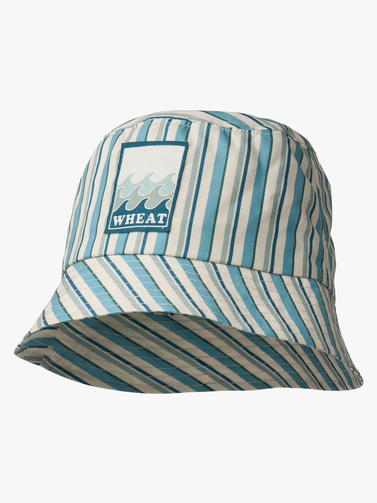 Wheat Tilo Badge Bucket-hatt, Aqua Stripe