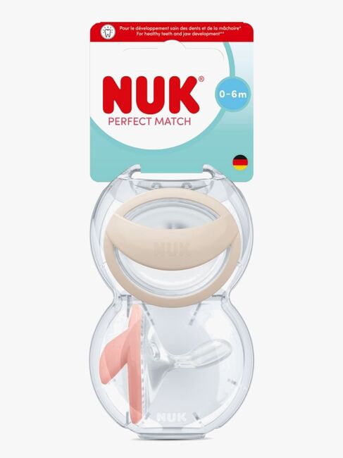 NUK Perfect Match Napp 2-Pack Stl 1, Beige/Red