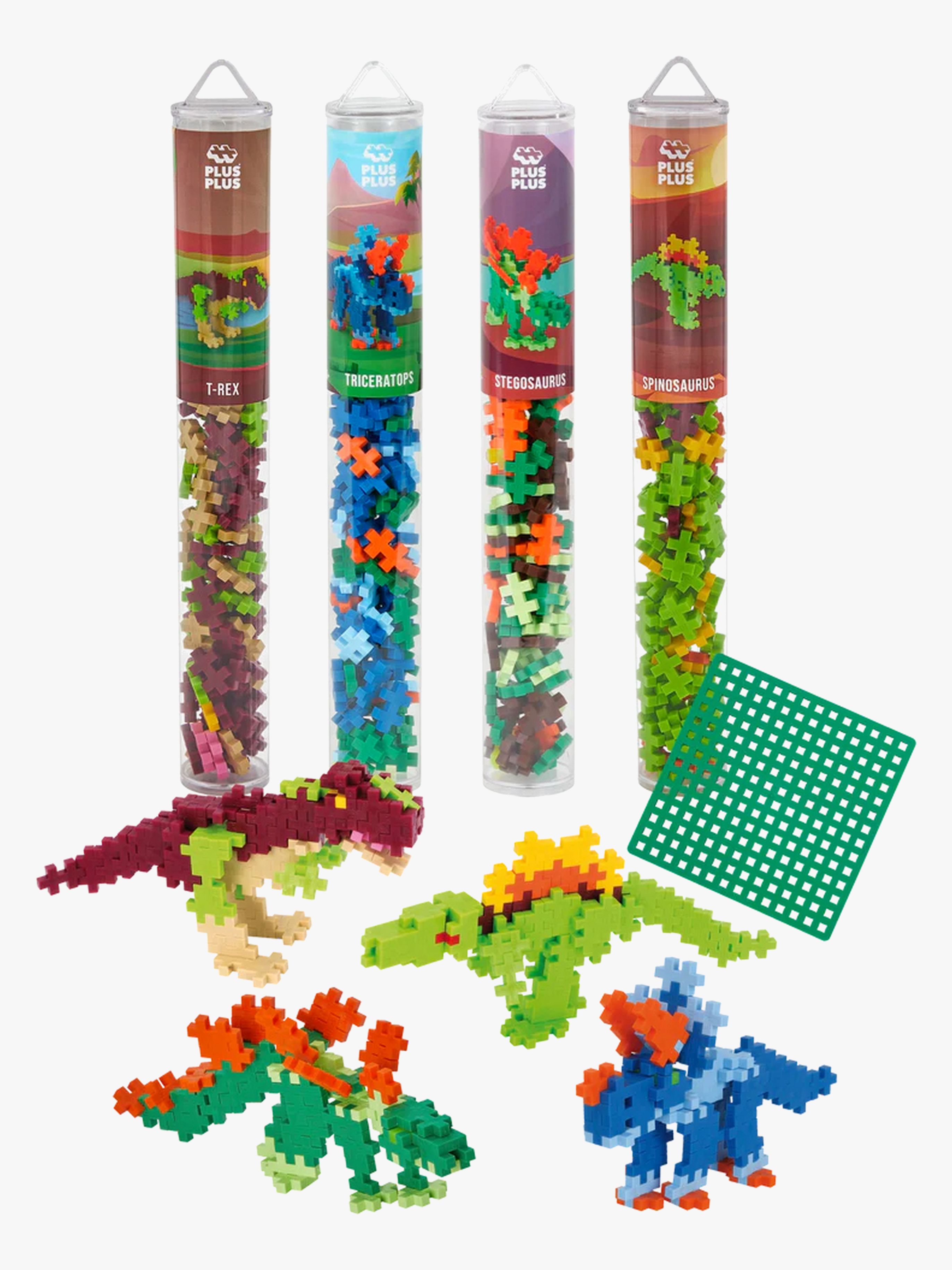 Plus-Plus Byggset med Basplatta &  Tub Dino, 4x100 Delar