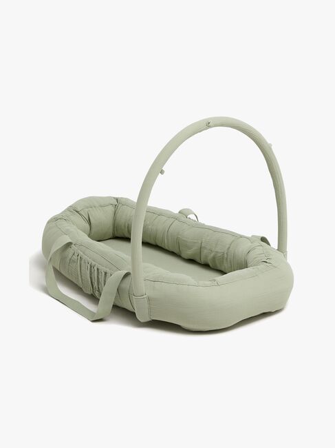 Alice & Fox ALBA Babynest med Handtag, Green Muslin