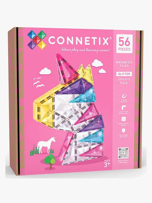 Connetix Magnetiska Byggklossar Glitter Enhörning 56 Delar