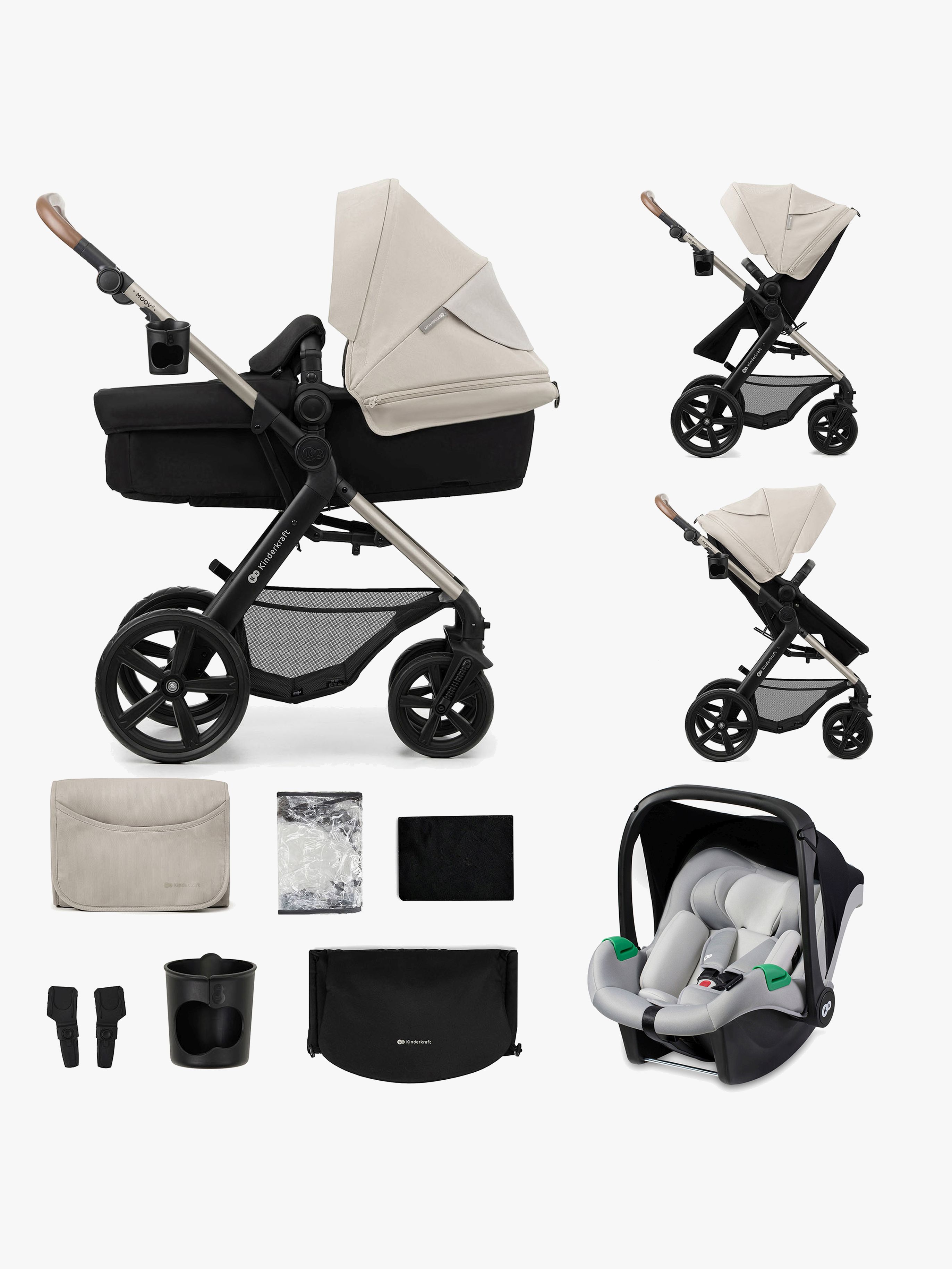 Kinderkraft MOOV 2 3-in-1 Kombivagn, Moonlight Grey
