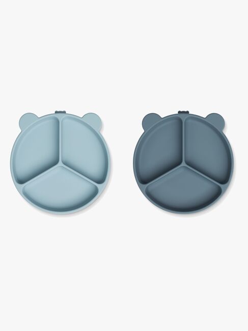 LIEWOOD Stacy Delad Tallrik 2-Pack, Sea Blue/Whale Blue