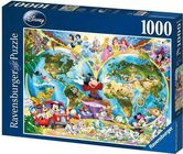 Ravensburger Pussel Disney Världskarta 1000 Bitar